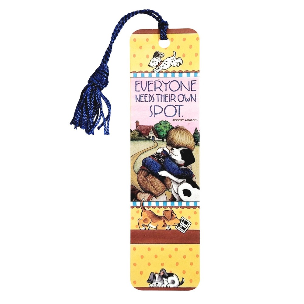 Vintage 90s Mary Engelbreit SPOT Bookmark Tassel puppy dog Robert Whalen Antioch